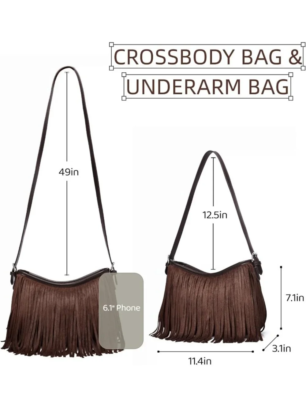 Women's Yellow Imported Underarm Suede Western Classy Stylish Trendy Hobo Bag